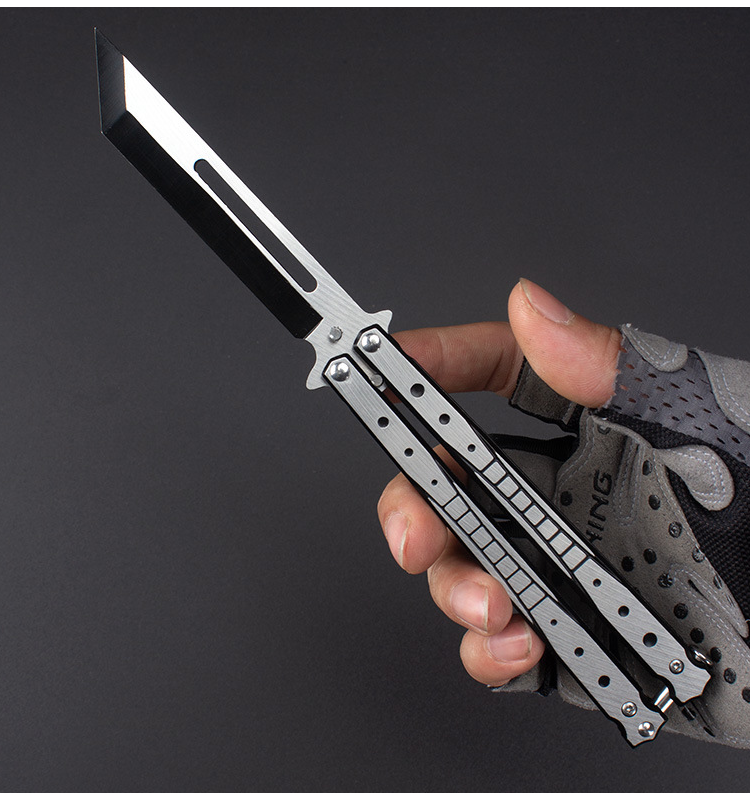 High Hardness CNC Turning Parts Foldable Stainless Steel Practice Butterfly Knife