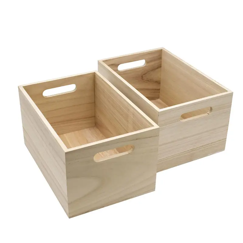 Casse di legno non finito Organizer cassonetti cassa di legno scatola dispensa Organizer deposito armadio arti e mestieri contenitori per l'organizzazione
