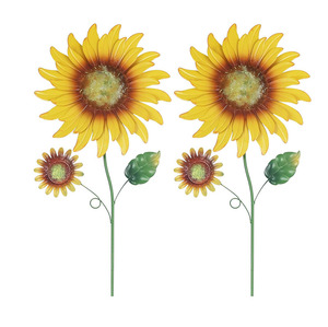 Spinners de vent colorés pour la décoration intérieure extérieure Globe solaire soleil fleur jardin pieu 3D feuilles de saule métal cinétique Sculpture cour - Product Image 1