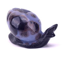 Vente en Gros Cristal Naturel Animaux Sculptés à la Main Agate Escargot Figurines Pierre Semi-Précieuse Artisanat Sculpture