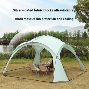 Tienda de campaña con dosel de cúpula para exteriores Extra grande, sombrilla recubierta de plata, equipo a prueba de viento y lluvia, vidrio Oxford para acampar al aire libre - Product Image 2