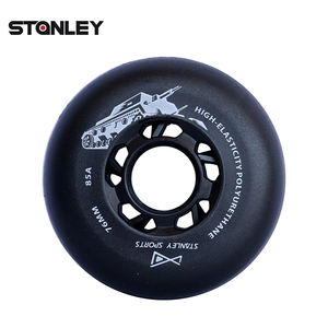 Lot de Roues de Slalom et Freestyle Noir Tache 72MM 76MM 80MM, Résistantes à l'Usure, Haute Élasticité PU 85A/88A, Roue de Patinage en Ligne Mate - Product Image 1