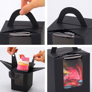 Scatola per Cupcake con contenitore, adatto per spuntini per <span class=keywords><strong>feste</strong></span> di compleanno di nozze, scatola regalo portatile con manico plugin per finestra - Product Image 5