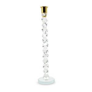 HMS 14 \ "chiaro e oro Geo stack cristallo conico candelabro elegante tavolo di cristallo portacandele - Product Image 2