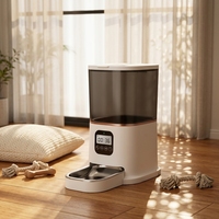 Distributeur automatique intelligent pour animaux de compagnie, portable, 5L, écran LCD, alimentation programmée, matériau ABS, plaques magnétiques en acier inoxydable, contrôle par application, batterie