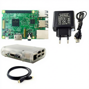Kit de démarrage <span class=keywords><strong>Raspberry</strong></span> <span class=keywords><strong>Pi</strong></span> <span class=keywords><strong>3</strong></span> Modèle B OEM JA-0743 comprenant une carte mémoire 16 Go, des câbles, une <span class=keywords><strong>alimentation</strong></span> EU, des dissipateurs thermiques et un boîtier transparent - Product Image 1