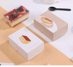 Cajas de tiramisú Productos horneados Bolsa de papel Caja de <span class=keywords><strong>mousse</strong></span> Té DE LA TARDE japonés Hornear Caja de postre hecha a mano Cupcakes Lasaña Desechable - Product Image 3