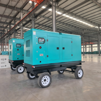 Groupe électrogène silencieux sur châssis de remorque, structure combinée châssis et remorque pour une mise en place flexible sur site, idéal pour les projets de planification