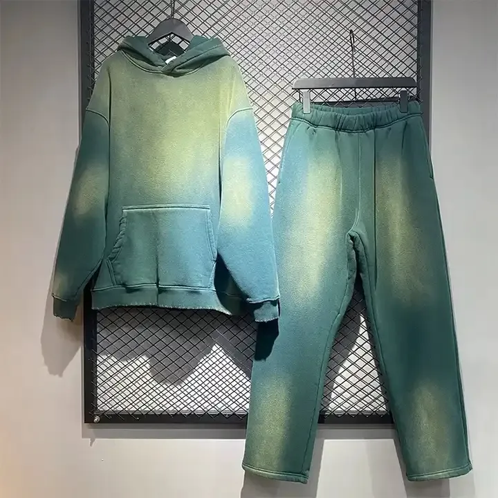 Pamuk konfeksiyon yıkanmış Polar Polar düz bacak ter pantolon Vintage Jogger pamuk asit yıkama Sweatpants