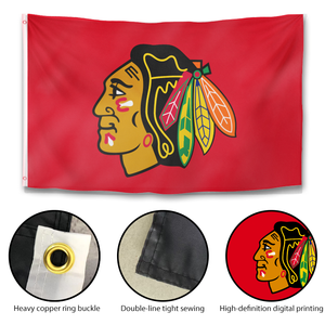 Drapeau de l'équipe des Blackhawks de <span class=keywords><strong>Chicago</strong></span> de la LNH, bannière en polyester résistant pour les événements sportifs, drapeau des Blackhawks de <span class=keywords><strong>Chicago</strong></span> de la LNH - Product Image 3