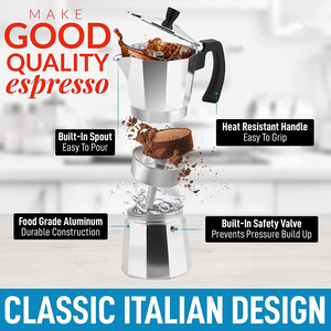 Cafetière Moka en métal <span class=keywords><strong>italienne</strong></span> Cuba, très vendue, belle, bon marché, avec un design écologique, préparation rapide pour un usage domestique - Product Image 5