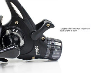 Ruota da pesca a doppio scarico doppia tazza in filo metallico freno anteriore e posteriore ruota da pesca alla carpa - Product Image 4