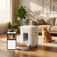 Distributeur automatique intelligent sans fil pour chats, contrôle à distance par application, distributeur de nourriture pour animaux de compagnie, facile à nettoyer, machine d'alimentation programmée pour animaux d'intérieur