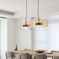 Lampe suspendue ronde en verre, style nordique rétro, décorative, moderne, unique, pour cuisine, chevet, Guangdong