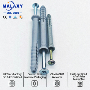 Malaxy – Gamme complète de tailles – Cheville d'expansion autoperceuse à tête fraisée, filetage grossier en nylon, zinguée - Product Image 3