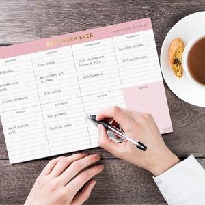 Portablocco Compatto Salvaspazio in Stile Art Déco con Superficie Magnetica Extra Spessa Cancellabile, <span class=keywords><strong>Calendario</strong></span> da Frigorifero - Product Image 1
