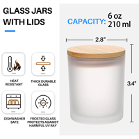 Bocaux à bougies en verre givré de luxe 8oz 10oz avec couvercles, contenants vides mats pour bougies d'aromathérapie, Tarros De Velas De Lujo