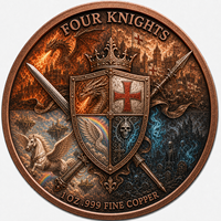 Pièce commémorative ronde en cuivre fin .999 de 1 oz, motif Pégase Chevalier, colorée, en relief, design fantastique, objet de collection, décoration, cadeau