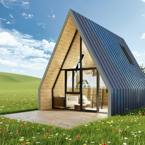 Vente chaude Maisons préfabriquées en acier léger imperméables pour la vie urbaine Construction rapide Villa Centre commercial Utilisation en station balnéaire Maison triangulaire - Product Image 1