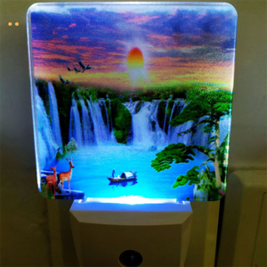 Luz <span class=keywords><strong>LED</strong></span> de noche acrílica creativa, enchufe de la UE y EE. UU., Control de luz <span class=keywords><strong>LED</strong></span> acrílico, lámpara de pared con enchufe Pulg in para iluminación de dormitorio de niños - Product Image 6