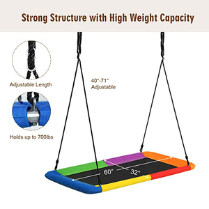 Columpio de Plataforma Ovalada <span class=keywords><strong>Gigante</strong></span> para Niños y Adultos - Tela Impermeable de 700 lb, Columpio Volador Grande para Interiores y Exteriores - Product Image 2