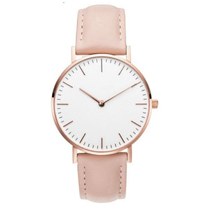Orologio Sportivo da Donna Personalizzato Cassa in Lega Oro Rosa Cinturino in Nylon e Pelle 18mm Movimento al Quarzo Analogico Semplice Moda Logo del Marchio Vetro - Product Image 4