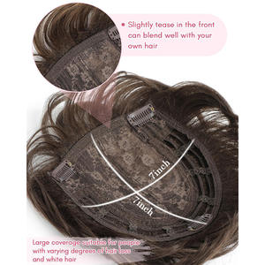 ท็อปเปอร์ผมลูกไม้ 12 ซม. ผมสั้นหยิกสังเคราะห์เพิ่มวอลลุ่มสำหรับผู้หญิง ปิดผมขาว ผสมผสานอย่างเป็นธรรมชาติ - Product Image 5