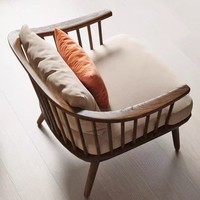 Fauteuil pliant en bois de frêne massif de style nordique avec accoudoirs, design antique pour salon, balcon et salle de thé, mobilier de maison