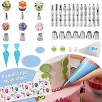 Ensemble de 393 pièces pour la décoration de gâteaux en silicone, comprenant des douilles à pâtisserie, un moule à chocolat et un plateau tournant, compatible lave-vaisselle