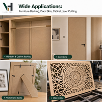 Panneau de fibres de bois MDF HDF moderne de première qualité, résistant à l'humidité, 3 mm-18 mm, sur mesure, pour meubles de cuisine intérieurs
