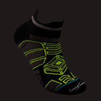 Chaussettes de sport montantes avec languette de maintien au talon, conception pour pied gauche et droit, chaussettes de course avec soutien de la voûte plantaire, chaussettes unisexe antidérapantes et amorties