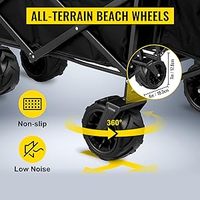 Poussette pliable à baldaquin personnalisable pour chariot de plage Garden avec auvent à grandes roues avec poignée de traction réglable