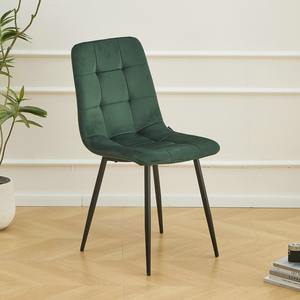 Sillas de Comedor Elegantes para Hotel: Detalle Acolchado de Terciopelo Marrón con Patas Negras, Perfectas para Comedor o Sala de Estar - Product Image 4