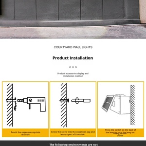 Projecteur mural solaire LED carré en acier inoxydable, étanche, pour jardin, paysage, villa, balcon, clôture - Vente en gros - Product Image 5