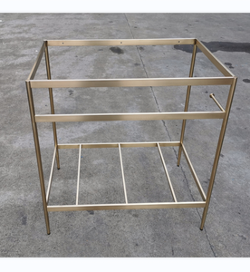 Luxe acrylique solide Surface salle de bain pierre lavage à la <span class=keywords><strong>main</strong></span> évier et blanc Suite salle de bain décor métal meubles conception personnalisée - Product Image 3