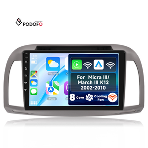 Radio para Auto Android de 9'' Podofo para Micra III/March III K12 2002-2010, Qualcomm 8 Núcleos, 4+64G, CarPlay/Android Auto Inalámbrico, WiFi, 4G - Product Image 1