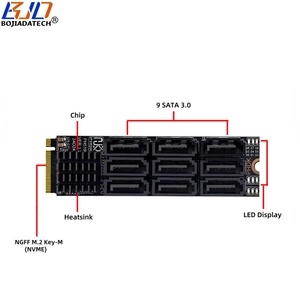 بطاقة محول توسعة جديدة لعام 2026 من نوع NGFF <span class=keywords><strong>M</strong></span>.<span class=keywords><strong>2</strong></span> Key-<span class=keywords><strong>M</strong></span> NVME إلى 9 منافذ SATA 3.0 لمحركات الأقراص الصلبة متوفرة في المخزون - Product Image 2
