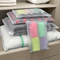 Sacs refermables en PE réutilisables avec fermeture éclair, en plastique mat, pour vêtements, sous-vêtements, emballages, impression offset givrée