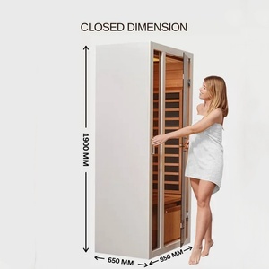 <span class=keywords><strong>Sauna</strong></span> Moderna Monoposto in Legno con Riscaldamento <span class=keywords><strong>a</strong></span> Infrarossi, Estensibile, per Interni, Colore Bianco - Product Image 5