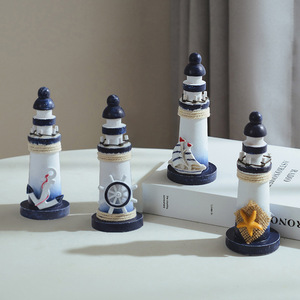 ประภาคารไม้สไตล์เมดิเตอร์เรเนียน 13 ซม. 4 ชิ้น ดีไซน์สวยงามทรงกลม ตกแต่งห้องนั่งเล่น - Product Image 1