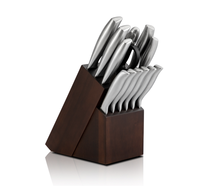 Ensemble de couteaux de chef de haute qualité en acier inoxydable, 14 pièces, avec manche creux, couverts de cuisine écologiques