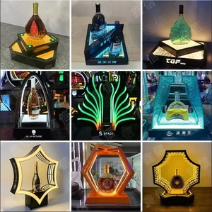 Chuyên nghiệp Acrylic nhà máy tùy chỉnh thực hiện thanh hộp đêm bên KTV chai rượu vang dẫn ánh sáng cơ sở Hộp rượu <span class=keywords><strong>Showcase</strong></span> - Product Image 6