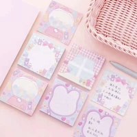Bloc-notes créatif à motif de fleurs de prunier de style chinois, autocollant amovible, notes adhésives
