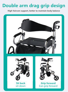 O quadro de alumínio ajudava o andador andando da deficiência do adulto com assento salvar o rolo do trabalho - Product Image 6