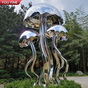 Fournisseur de sculpture de méduse en acier inoxydable de statue d'<span class=keywords><strong>animal</strong></span> en métal d'art moderne extérieur - Product Image 1