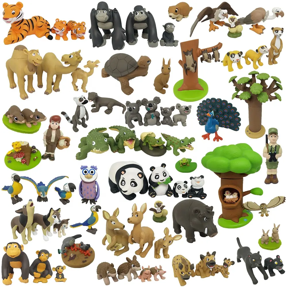 OEM Collectible Gift PVC Manufacturer Custom Puppet Educational PVC Toy Wild Animals Figure Series Vinyl Toys Action Figure