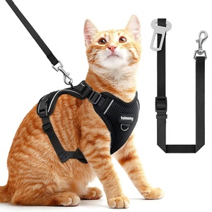 Reflektierende Katzen leine Hund Haustier Brust Weste Geschirr Leinen Weste Set für Hunde katzen Haustier für Outdoor Walking Katzen geschirr und Leine Set - Product Image 1
