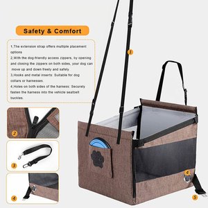 Commercio all'ingrosso impermeabile pieghevole cane gatto posteriore coprisedile amaca con maglia visiva - Product Image 5