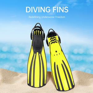 Aletas de Natación Amarillas y Negras de Goma Suave, Aletas de Buceo con Gancho para Entrenamiento de Natación - Product Image 1