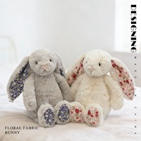 Peluche Lapin de Pâques Mignon le Plus Vendu, Jouet en Peluche Lapin aux Longues Oreilles Rembourré de Coton PP, Emballé Sous Vide, Unisexe pour la Vente en Gros